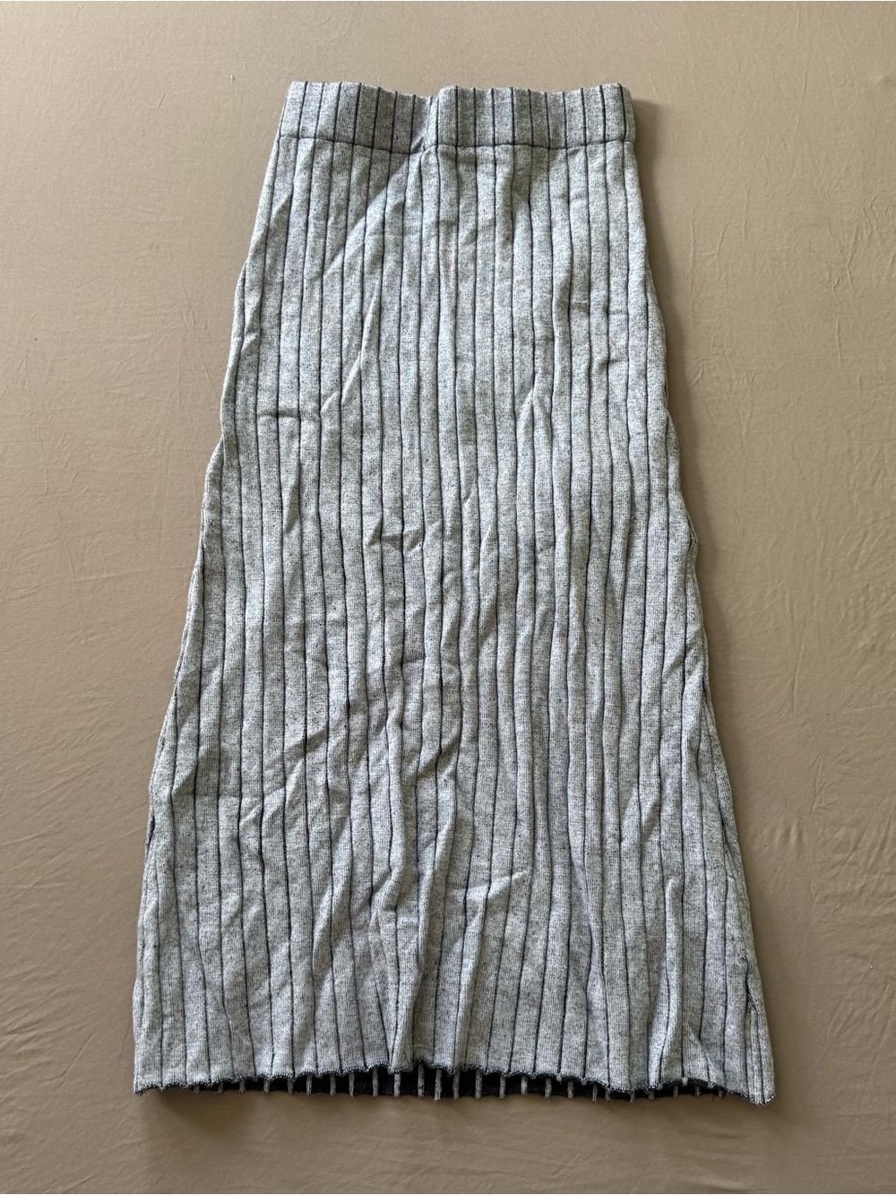 Static Rib Knit Column Midi Skirt
